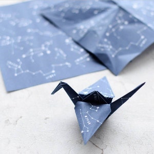 CONSTELLATIONS ORIGAMI PAPER Letter Writing Set 'Stariami' Starry Sheets Blue Envelopes Quirky Gift For Children Teenagers Astronomy Pen Pal image 3