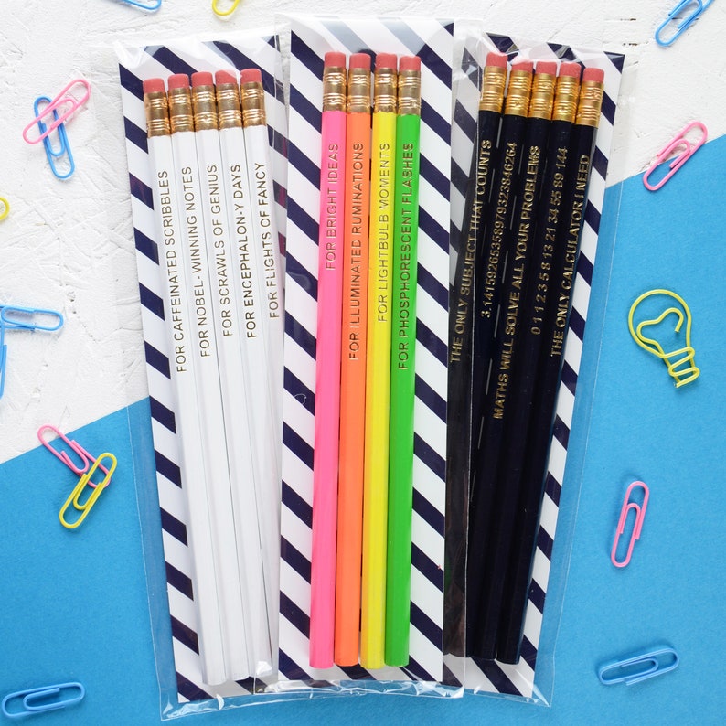 MATHS PENCIL SET Back to School Geek Stationery Gift For Him Her Thank You Maths Teacher Fathers Day Gifts Science Nerd Black Quirky Uk image 3