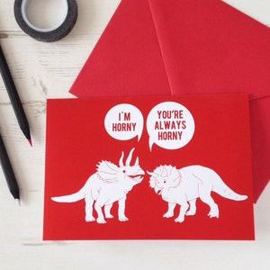 Funny Valentine's Card, Horny Dinosaurs, Naughty Valentines Day Love Card Jurassic Park Palaeontology Rude Science Geek Love Paper Buzzfeed image 2