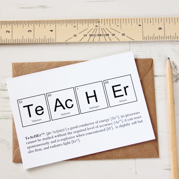 FUNNY TEACHER ELEMENTS Cards. Science Periodic Table Greeting Term Funny Joke Breaking Bad Thank You Graduation Back to School Term Exams Uk