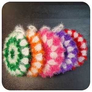 5-pc Set / Dish Scrubbies, Eco-Friendly Fruit Scrubber, Scrubby, Scrubbie, SUSEMI (수세미) Bun Shaped