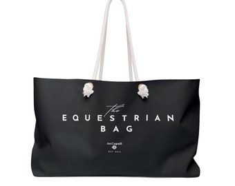 Equestrian Weekender Bag: Black Horse Show Travel Tote