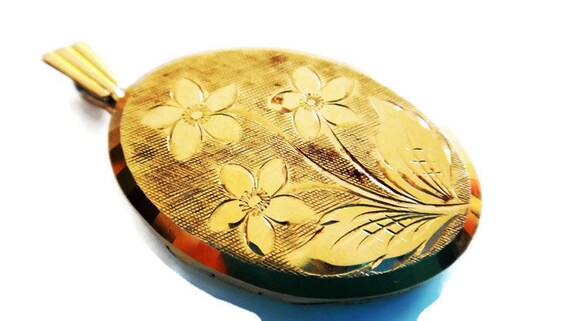 Vintage Georg Jensen Ladies Floral Engraved Oval L