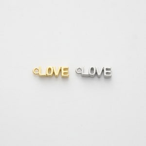 Pequeño encanto LOVE, Latón, Sin níquel, Encanto de letras, Encanto simple, Suministros para hacer joyas, 1 pieza, [N32-VC1]
