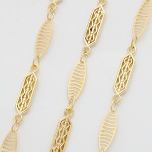 Chain BS226, Nickel free, 1m, Design chain, 16k shiny gold plated copper brass, Jewelry making, Jewelry component,  [CJ08-13]