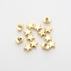 Star charm, Nickel free, S18-G3, 30 pcs, 6x6mm, 3mm thick, 16K gold plated brass, Star pendant, Jewelry making, Not easily tarnish, GY19-01