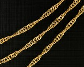 Chain D125HM, CJ07-08, 5m, Design chain, 16K shiny gold plated copper brass, Jewelry component, Jewelry making, Tickness 0.5mm, Length 2mm