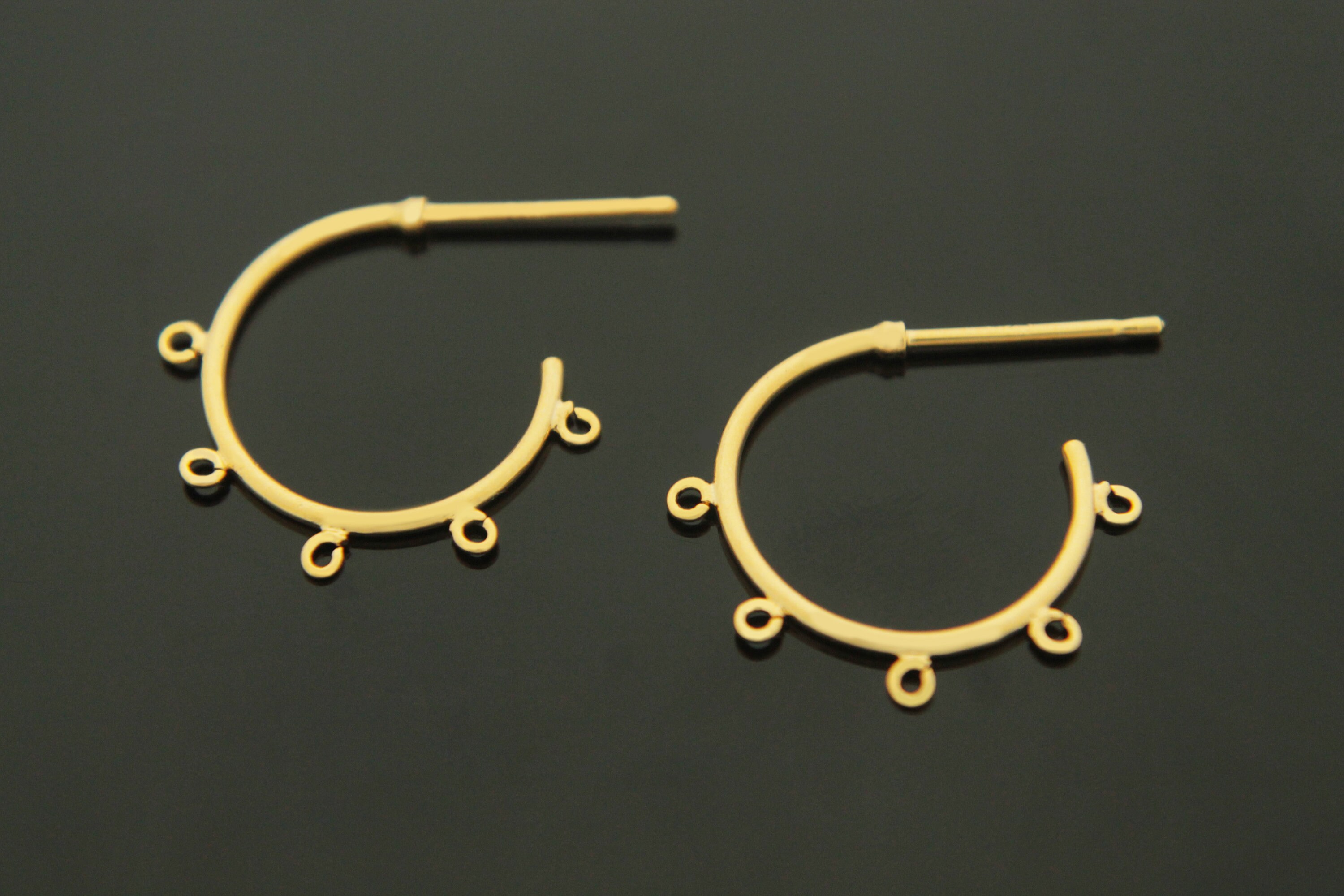 Small Earring Making Hoop W/ 5 Links, T61-P1, Nickel Free, 2 Pcs