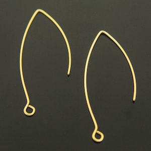 May include: Two gold-toned earring hooks with a loop at the bottom.