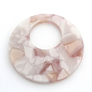 Encanto de anillo de celuloide de acetato, M5-P7, 1 pieza, exterior 35 mm, interior de 15 mm, 2,7 mm de espesor, mezcla de color de la madre perla