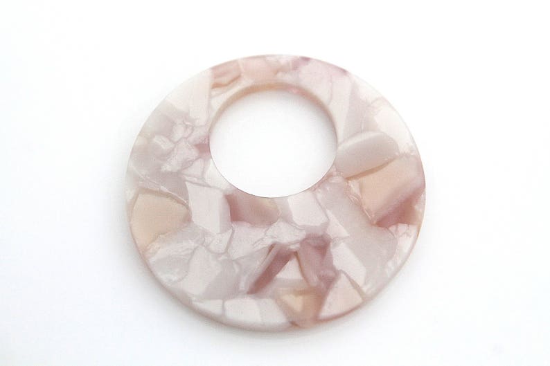2.7mm thick Outer 35mm Acetate Celluloid Ring Charm 1 piece M5-P7 Inner 15mm Mother-of-Pearl Color Mix