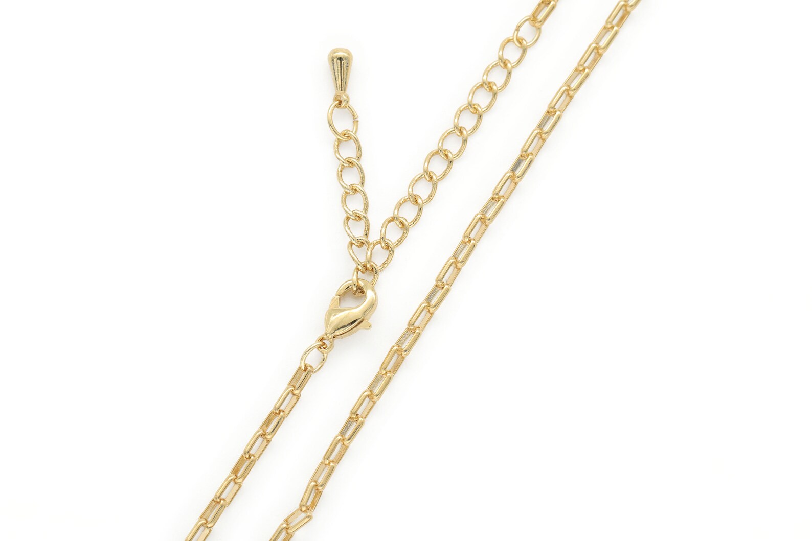 Tiny Bold Rectangle Link Chain Necklace for Charm, N4801-G1, 1 Piece ...