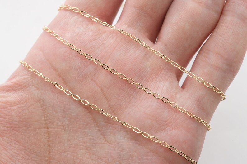 Simple Oval Chain Nickel Free CJ3807 1m Inner 2x1mm 16K Etsy
