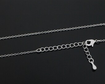 The Thinnest Long Necklace Making, N0117-R1, Nickel Free, 1 piece, 69cm(27"), Original rhodium Plated Copper Brass, Pre-made necklace, 230SF
