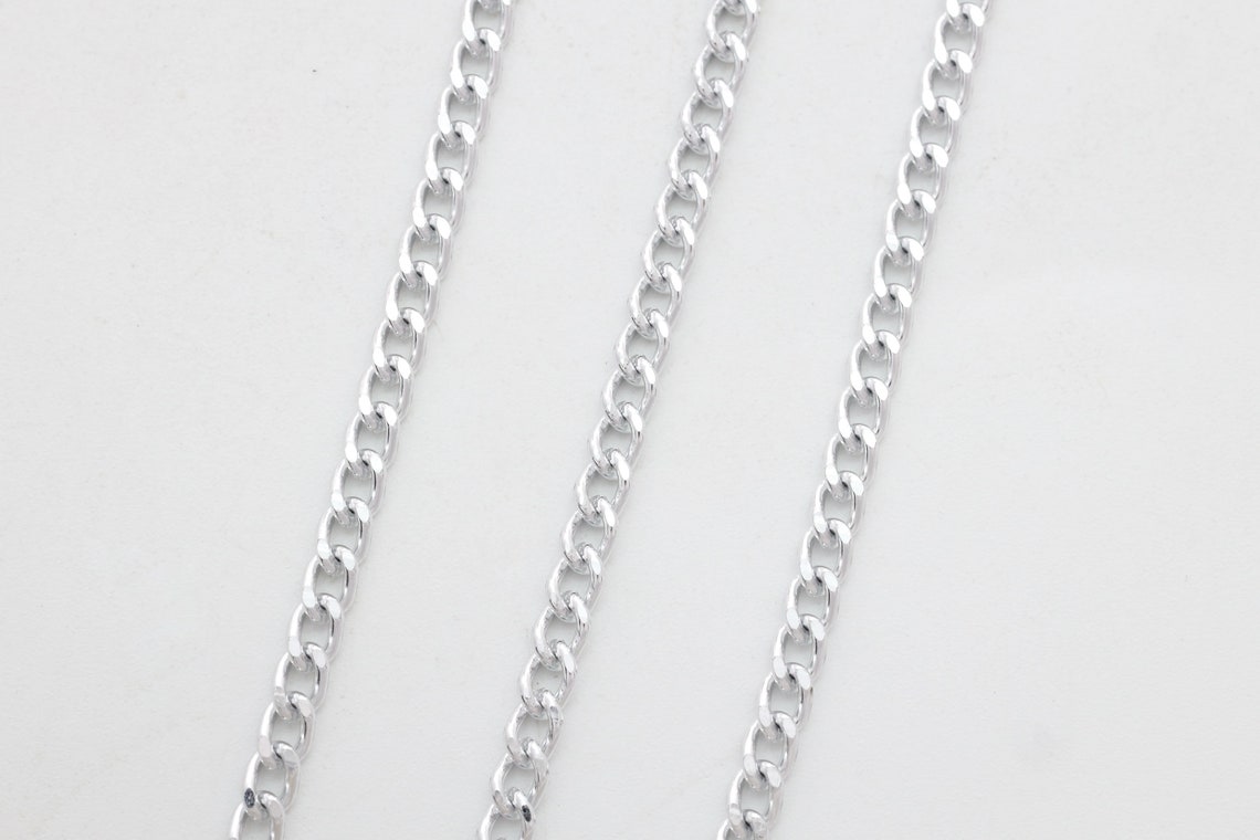 Aluminium Chain Nickel Free CJ2901R 1m Chain With Rhodium Etsy
