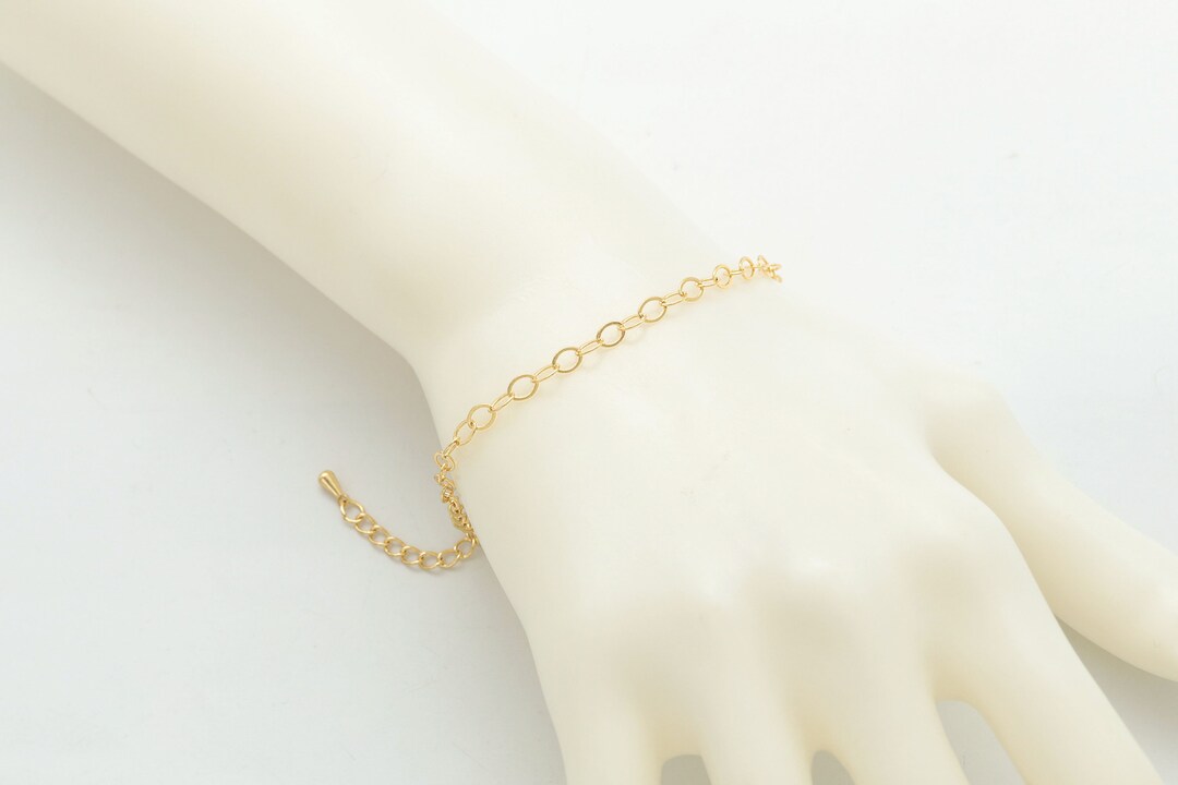 Flat Oval Link Chain Bracelet for Charms, B4710-G1, 1 Pc, 6