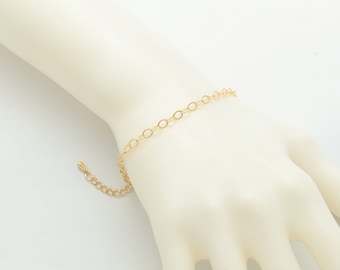 Flat Oval Link Chain Bracelet for Charms, B4710-G1, 1 Pc, 6