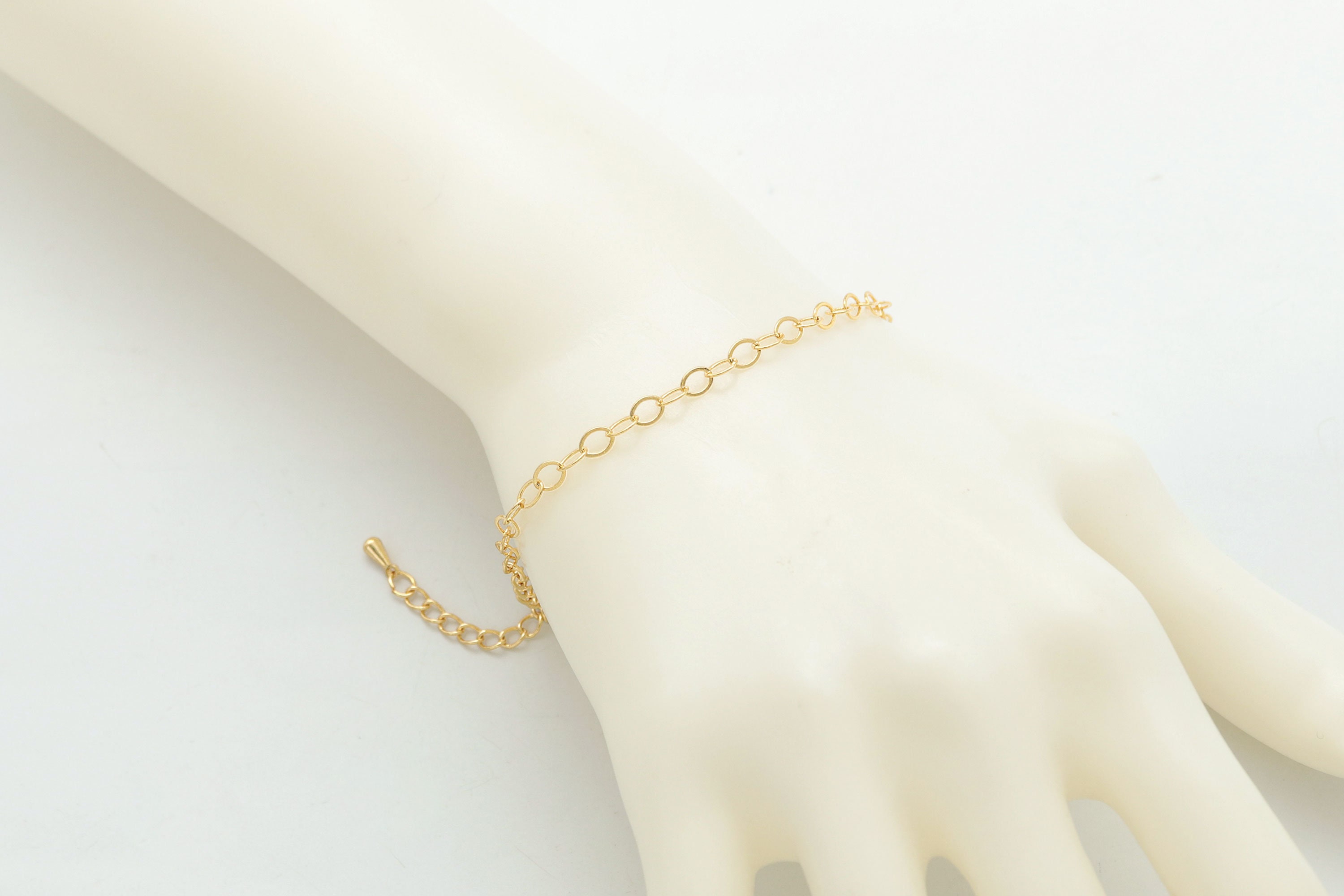 Flat Oval Link Chain Bracelet for Charms, B4710-G1, 1 Pc, 6