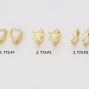 Dainty hoop earrings collection, Brass, Nickel free, Huggie hoops earrings, Dainty earrings, 2 pcs per style, [T73-VC2]