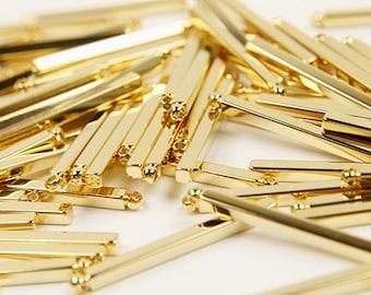 MARKDOWNS, Stick, Nickel free, S3-G1, 30 pcs, 25x2mm, Square of sticks, Stick charm,Gold plated brass, Not easily tarnish, CY61-05