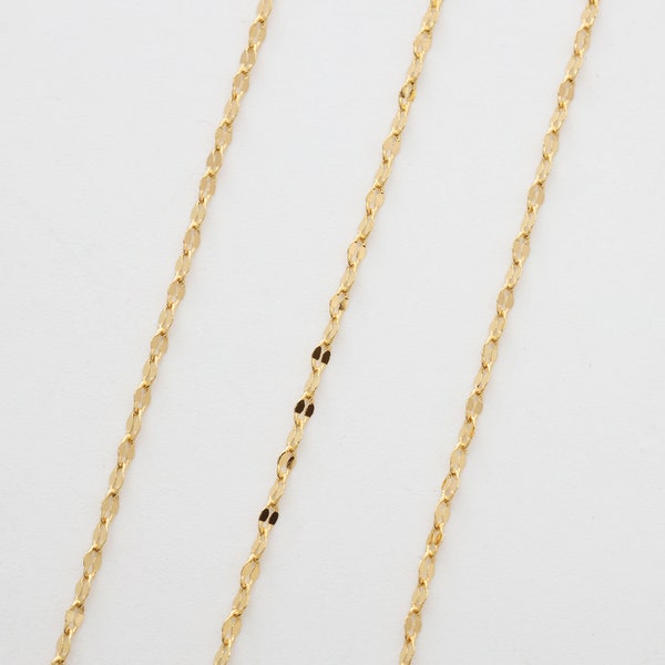 Extra Small Hammered Chain, Nickel free, CJ35-10, 1m, 16K gold plated copper brass, Outer 2.5x1.5mm, 0.08mm thick, Unique chain