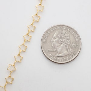Op de afbeelding: Gouden sterketting, getoond naast een Amerikaanse kwart voor een vergelijking van de grootte.