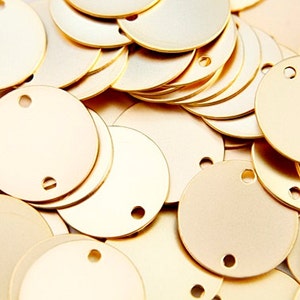 Coin disc, B4-G2, 10 pcs, 2 holes, 12mm, Matte gold plated brass, Jewelry component, Necklace/Bracelet coin disc, Brass blank tags, CY05-04