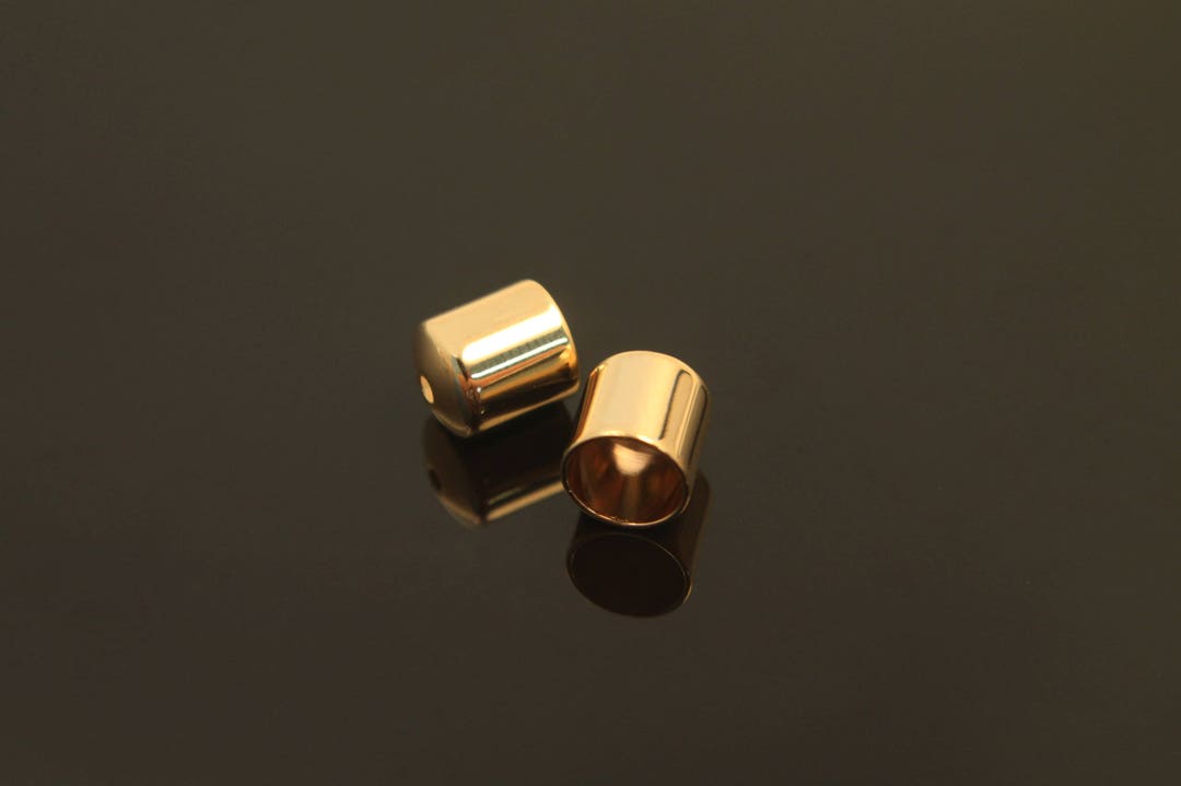 End Cap, 7.7x7mm, Inner 6mm, 16K Gold Plated Brass, Nickel Free, Clasp ...