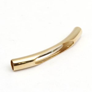 LAST STOCK, Tube connector, G10-P1, 20 pcs, 35x4mm, Tube with hole, 16K gold plated brass, Not easily tarnish, DK55-04