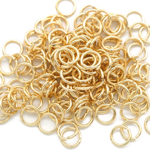 Double Loop Jump Ring 0.6mm Thick Inner 5mm 16K Gold Plated Etsy