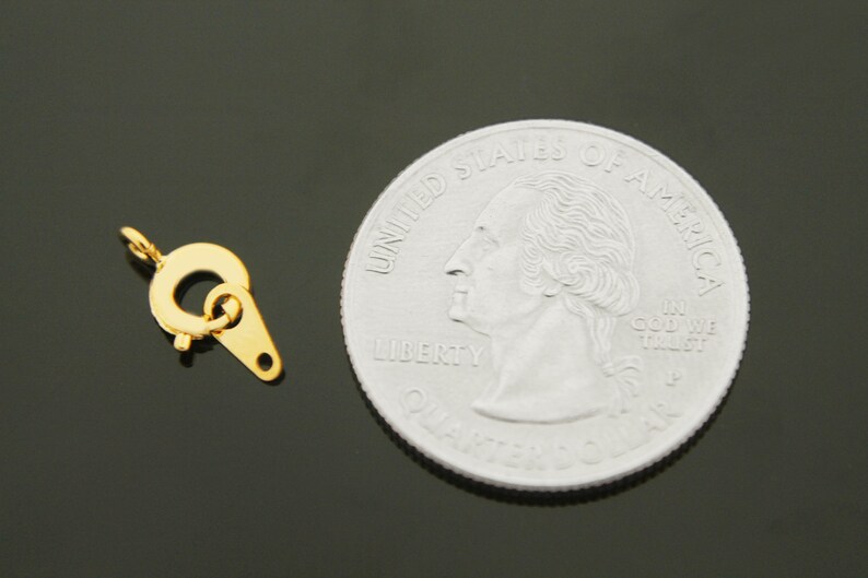 Spring Clasp Spring Ring With Bar 6mm 16K Gold Plated - Etsy