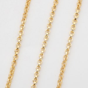 Chain BL-32A, CJ24-06, 1m, 16K gold plated copper brass, Design chain, jewelry making, Outer diameter 2.5mm, 0.8mm thick