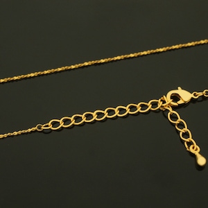 NEW, Dainty wave pre-made chain for charms, N130SETW-G1, Nickel Free, 1 piece, 43cm, 16K Gold Plated Copper Brass, Thin Necklace Making image 1