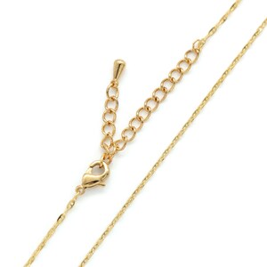 Necklace Making Chain, N2606-G1, For Charm, 1 piece, 43cm, 16K Gold Plated Copper Brass, Delicate Jewelry, Minimalist Necklace Making