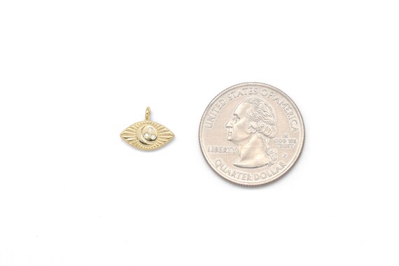 Cubic Evil Eye Charm, Q5-G3, 2 Pcs, 13x7mm, Nickel Free