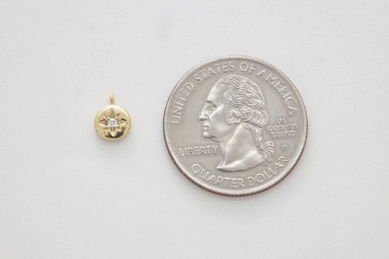 Cubic Coin 2 Pieces, Star Cubic Coin Charm, Nickel Free, N29-G2, 6x2mm, 16K Gold ...