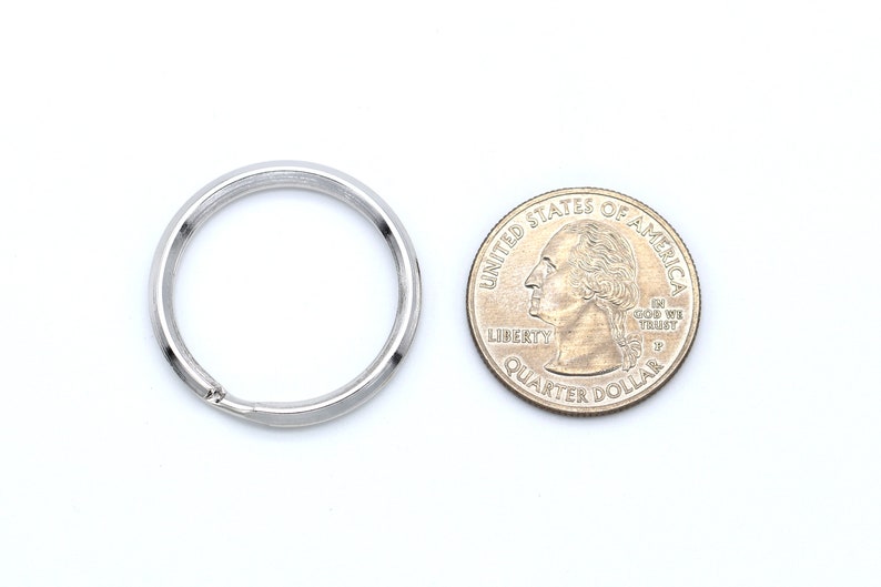 Split Ring, Y7-R2, 1 pcs, Key Ring, Inner 23mm diameter, 3mm Thick, Original Rhodium Plated Iron, Key Chain Ring, Jewelry Making Supplies image 4