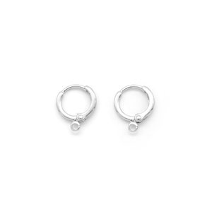 Simple one touch, Lever back earring making (S), Nickel free, E2-R1, 10 pcs or 20 pcs, 11mm, 2mm thick, Rhodium plated brass