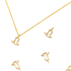 Astrological Zodiac Pendant w/ Cubic, K2-G7, Libra, 2 pcs, Approx. 8mm, 16K gold plated brass, Nickel free, CZ, Constellation, Birth signs