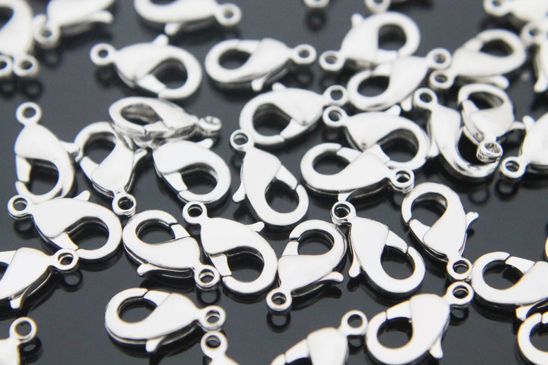 902 Lobster clasp Nickel free Optional quantity, 12x6mm Jewelry making GY04-02 Rhodium plated brass J3-R1