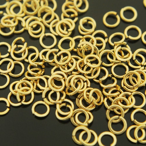 Jump Ring 1.2mm Thick Inner 4mm 16K Goldplated Brass Etsy