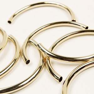 Tube connector, Nickel free, G19-P2, 5 pcs, 69x5mm, Inner 4mm, Pipe round, Tube round, 16K gold plated brass, Not easily tarnish, GN46-01
