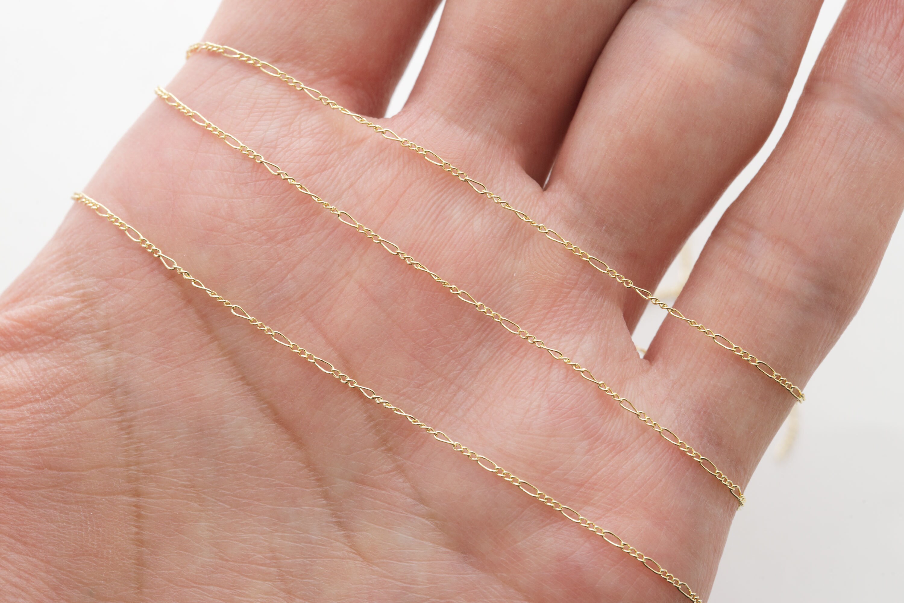 Extra Thin Figaro Chain, CJ38-03, Nickel Free, 1m, Design