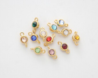 2 Links Birth Stone Charm Set, K8SET-G, Nickel Free, 1 Set