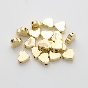Charm de corazón delicado, sin níquel, S27-G1, 20 piezas, 7 x 8 mm, colgante de corazón, latón chapado en oro de 16 quilates, difícil de deslustrar, BY11-05