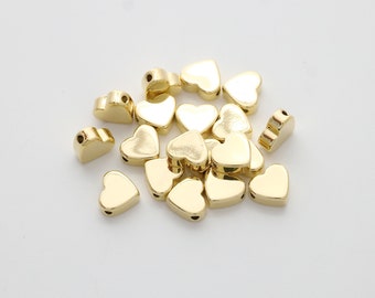 Dainty Heart Charm, Nickel free, S27-G1, 20 pcs, 7x8mm, Heart pendant, 16K gold plated brass, Not easily tarnish, BY11-05