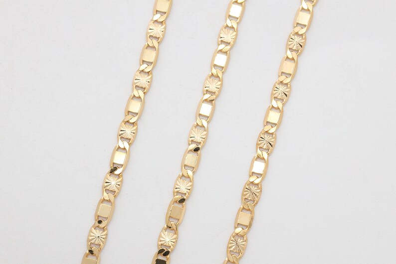 Decorative chain, Nickel free, CJ19-04, 1m, 3mm wide, 0.5mm thick, 16K gold plated copper brass, Bracelet / Necklace chain, 0.5C6DC-FK1 image 1
