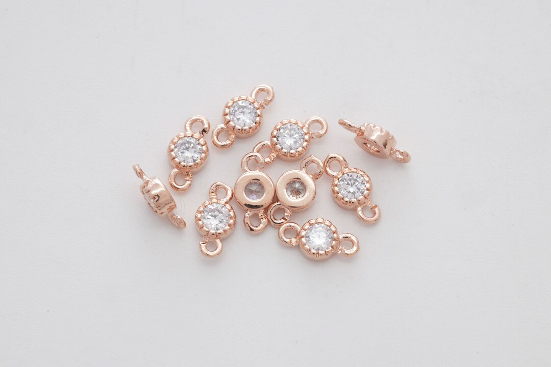 Cubic Connector, N21-G3, 8.5x4.1mm, 10 Pcs, Cubic Zirconia Round ...