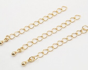 Extender, Nickel free, Extender for chain, 55mm, 16K gold plated copper, Not easily tarnish, Design chain, GY28-01,Optional quantity[J41-G1]