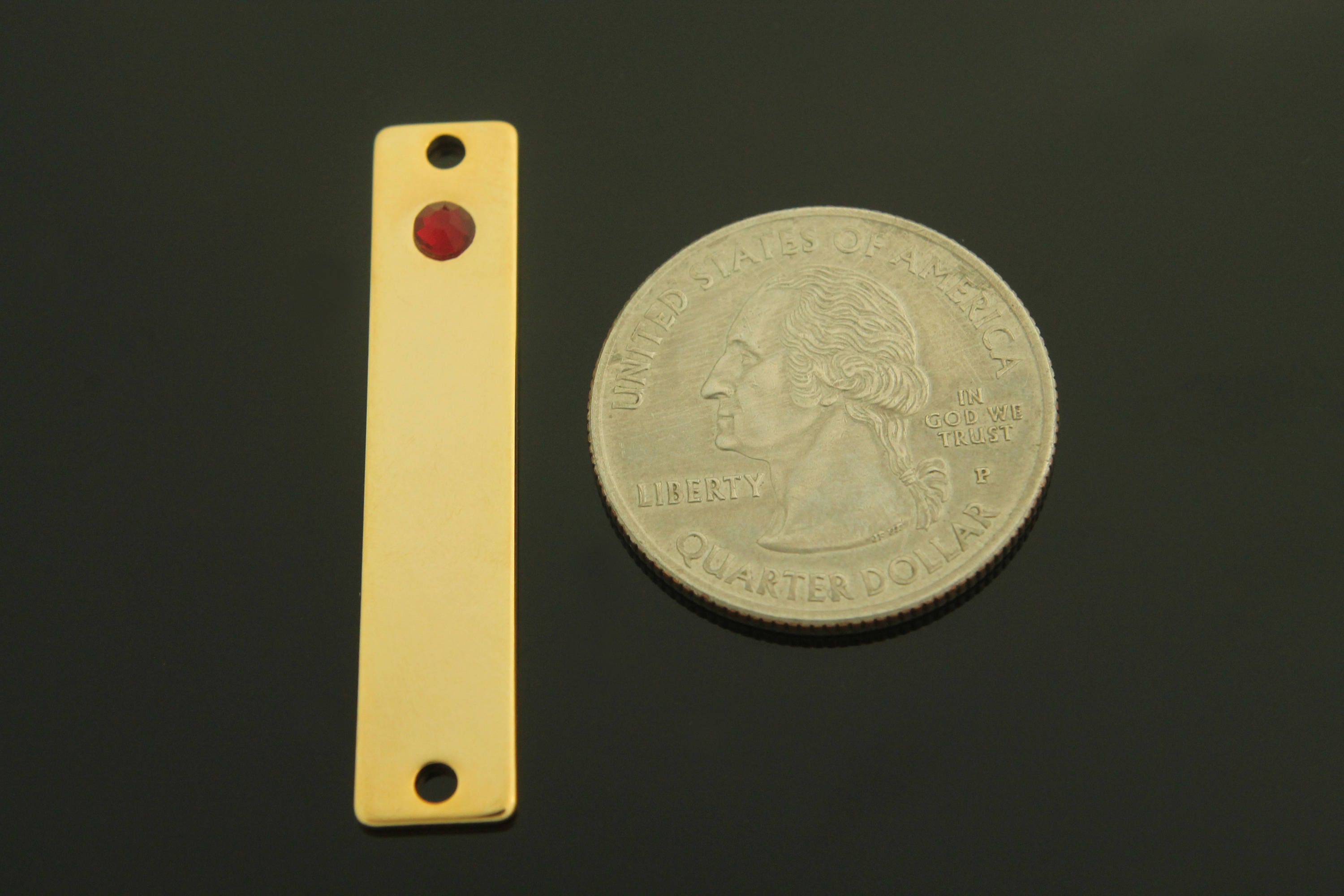 January Birthstone Stamping Blanks 40x8mm, 2 Pcs, Nickel